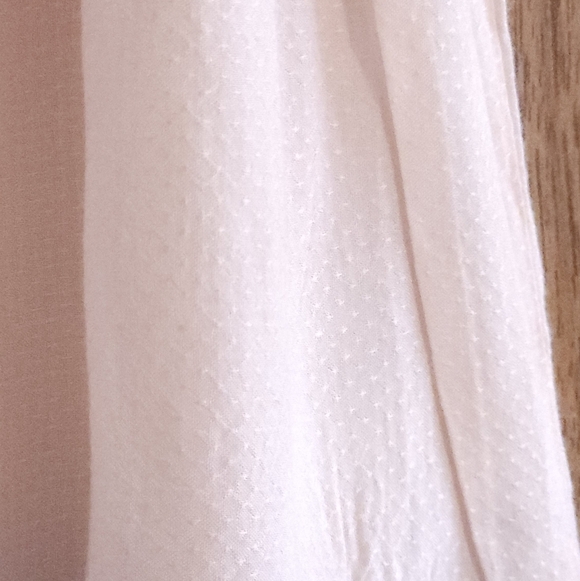 TRISTAN Soft Pink Cotton Top with Navy Stitching Small Boho Embroidery Peplum - Picture 6 of 7